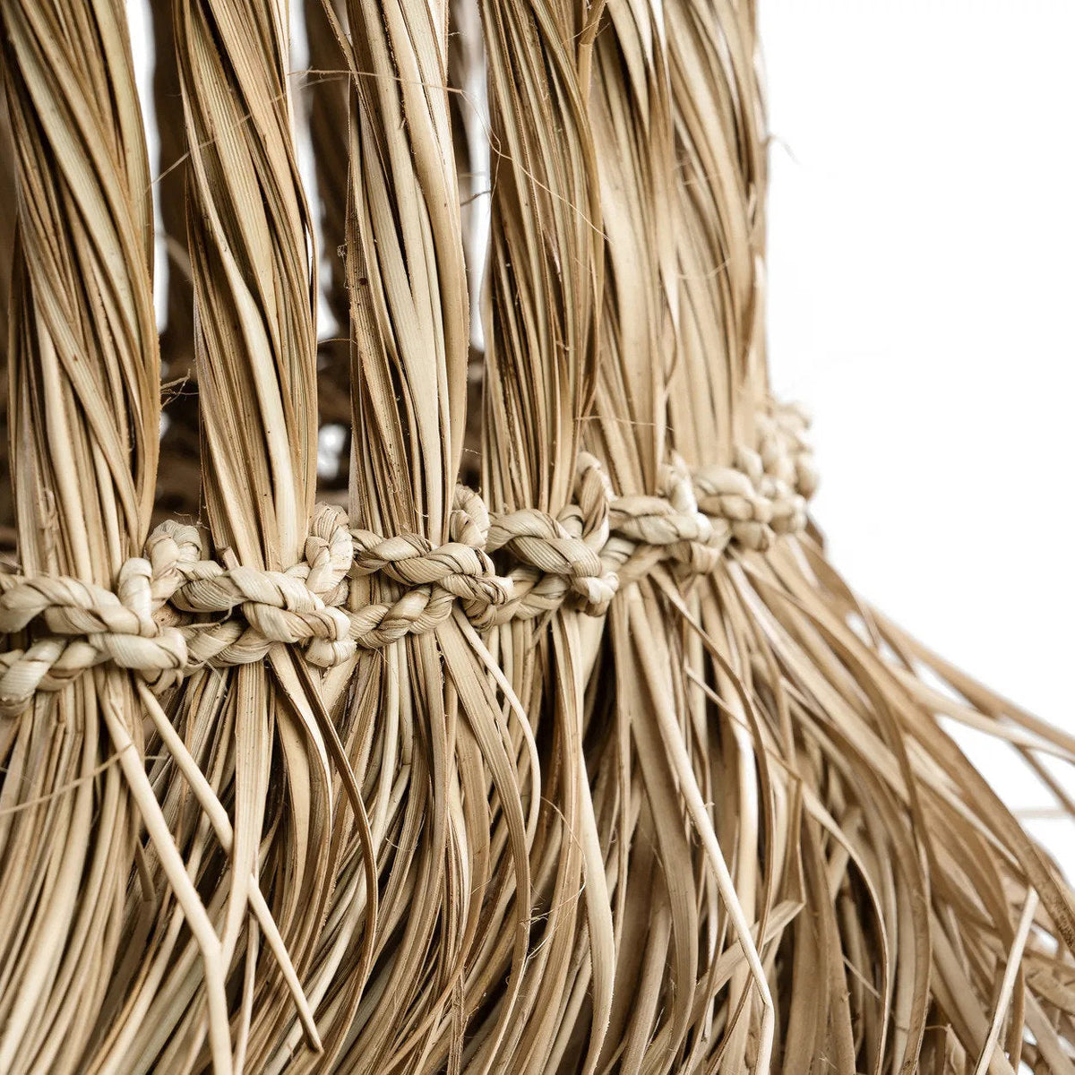 Hanglamp mendonggras handgevlochten Guagua, naturel – Ø 60 x 90 cm, voor woonkamer of badkamer