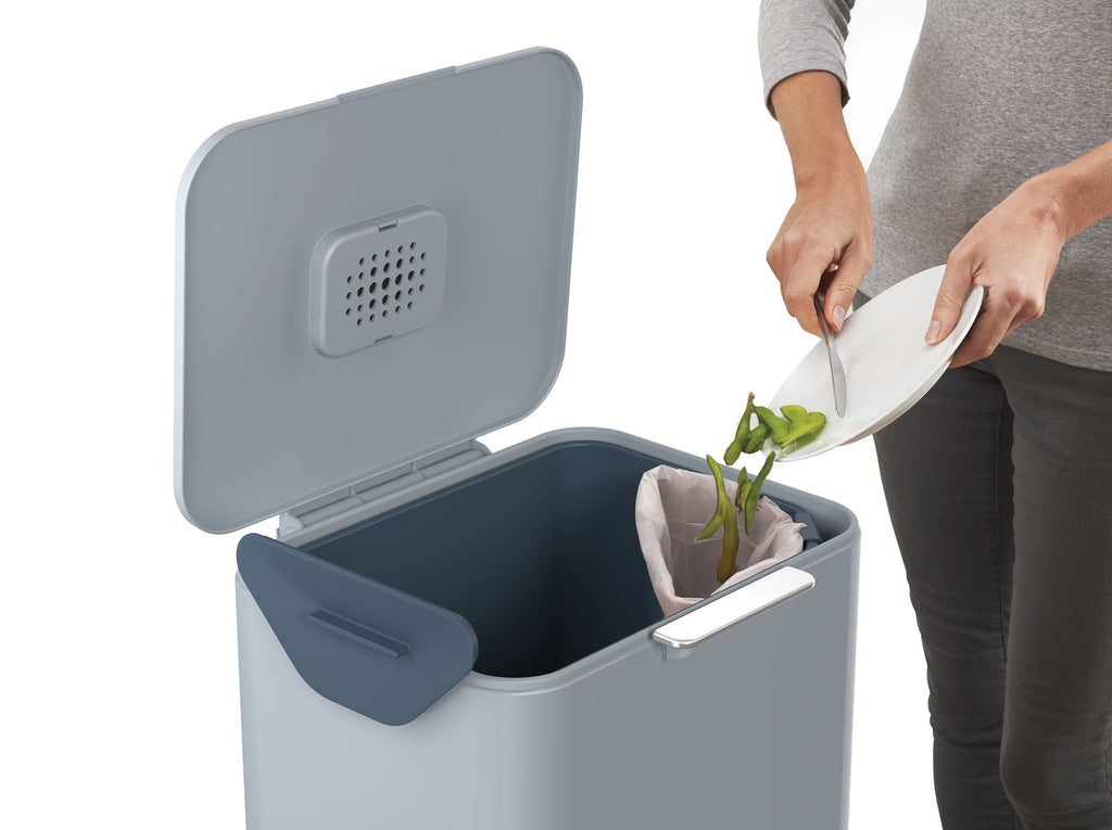 Prullenbak Totem Max Sky blauw 60 L, 2 compartimenten van 30 L voor afvalscheiding