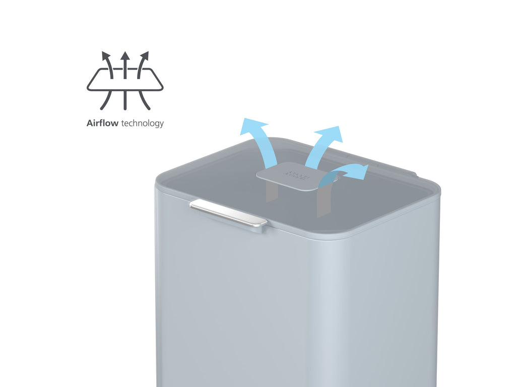 Prullenbak Totem Max Sky blauw 60 L, 2 compartimenten van 30 L voor afvalscheiding