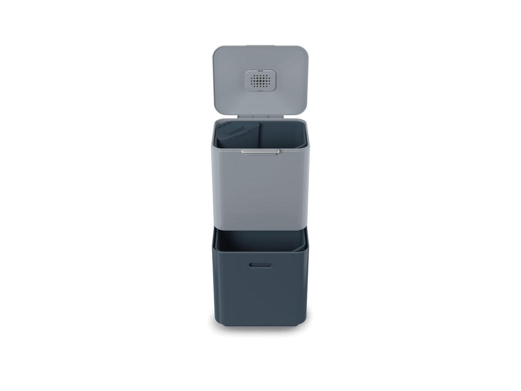 Prullenbak Totem Max Sky blauw 60 L, 2 compartimenten van 30 L voor afvalscheiding