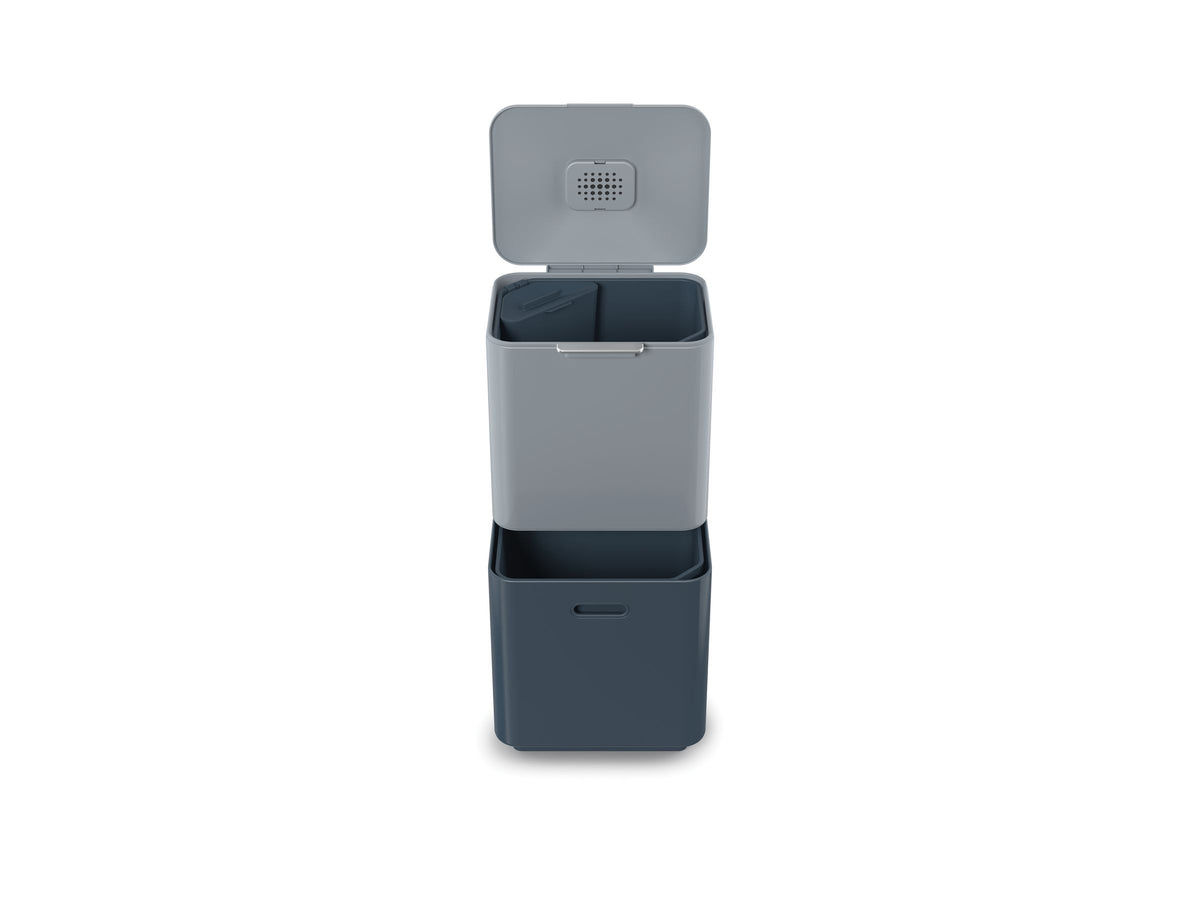Prullenbak Totem Max Sky blauw 60 L, 2 compartimenten van 30 L voor afvalscheiding