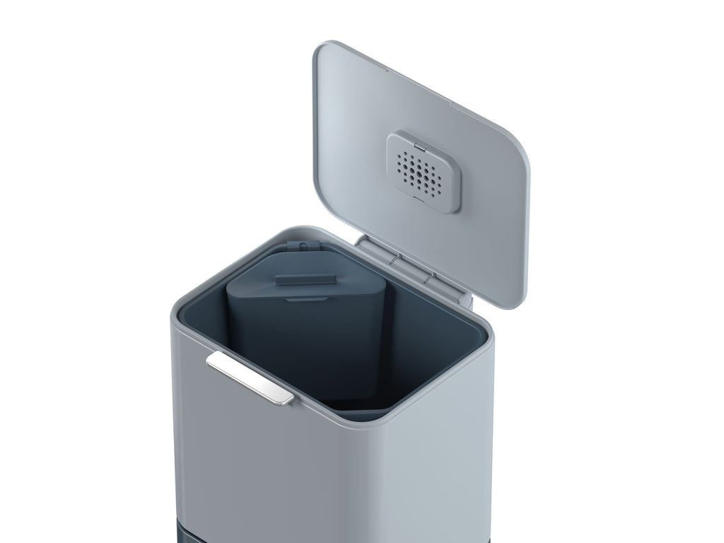 Prullenbak Totem Max Sky blauw 60 L, 2 compartimenten van 30 L voor afvalscheiding