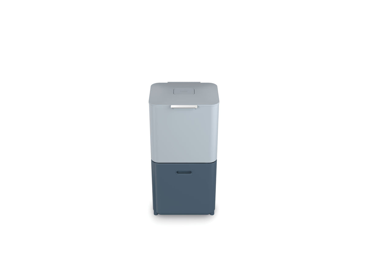 Prullenbak Totem Max Sky blauw 60 L, 2 compartimenten van 30 L voor afvalscheiding