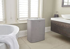 Wasmand met 2 uitneembare stoffen zakken, grijs, 2 x 45 liter (90 liter), model Tota, voor badkamer en slaapkamer
