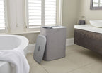 Wasmand met 2 uitneembare stoffen zakken, grijs, 2 x 45 liter (90 liter), model Tota, voor badkamer en slaapkamer