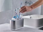 Badkameraccessoires set rvs Bathroom Beauties zilver, tandenborstelhouder en zeepdispenser, set van 2