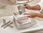Make-up organiser met handspiegel Viva Make Me Up, grijs, set van 2 voor kwasten, mascara en palettes