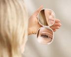 Make-up organiser met handspiegel Viva Make Me Up, grijs, set van 2 voor kwasten, mascara en palettes