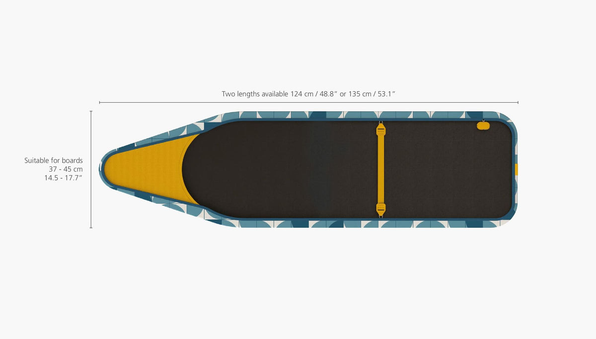 Strijkplankhoes katoen Flexa Mosaic blauw, voor strijkplanken van 124 cm lengte en 37–45 cm breedte