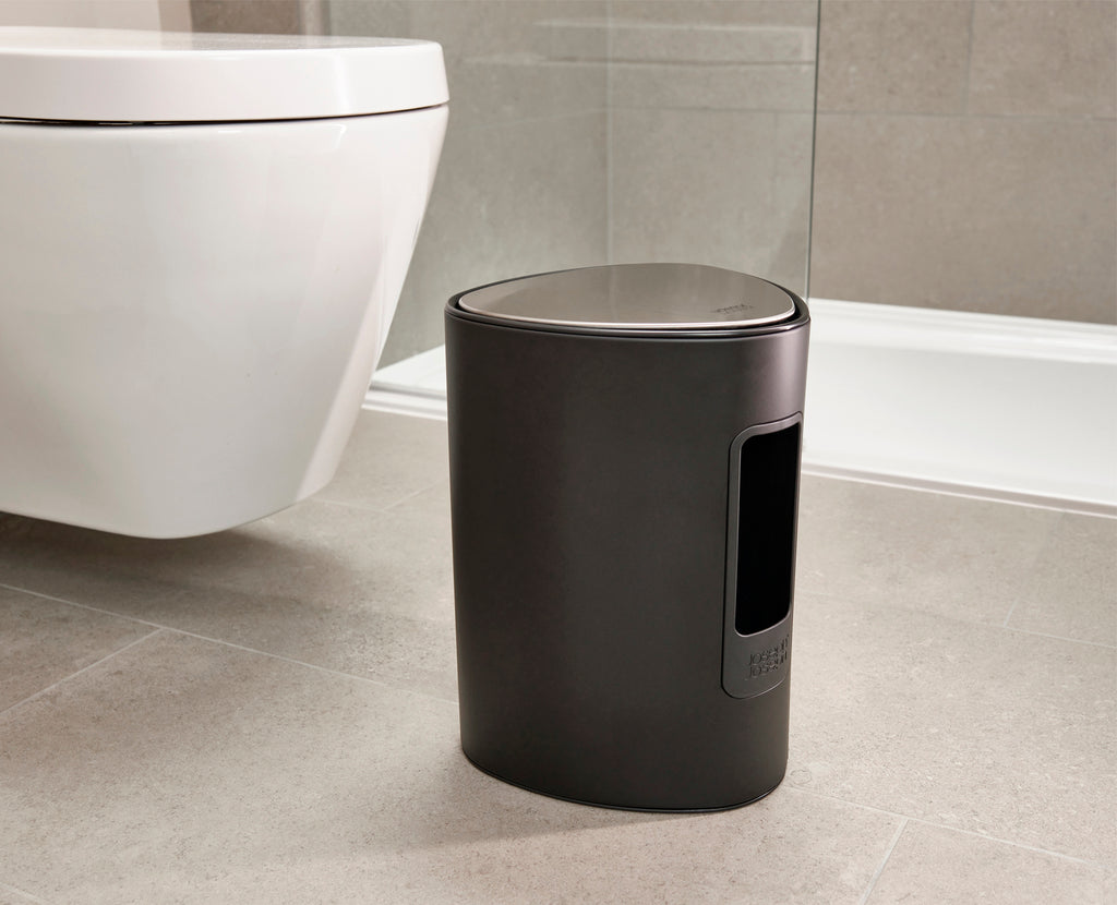 Pedaalemmer staal EasyStore mat zwart 5 L, 30,8 x 22 x 25,5 cm, voor badkamer, kantoor en slaapkamer