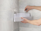 Doucherek met spiegel wit, met zuignappen en afwateringsgat, verstelbare breukvaste spiegel voor de badkamer