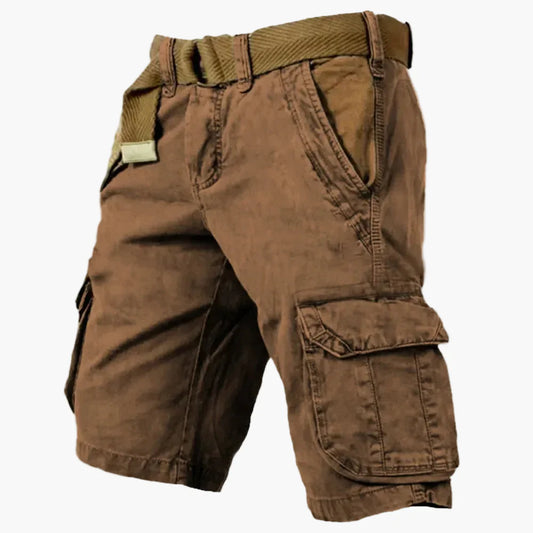 Herren Cargo Shorts Vintage Stil – Outdoor & Freizeit Bermuda mit Cargotaschen und Gürtel
