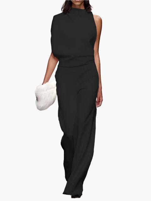 Damen Jumpsuit Elegant mit weitem Bein – Stilvoller Einteiler für Büro und Alltag