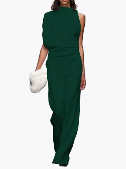 Damen Jumpsuit Elegant mit Weitem Bein, Ärmellos, Modernes Business & Freizeit Outfit