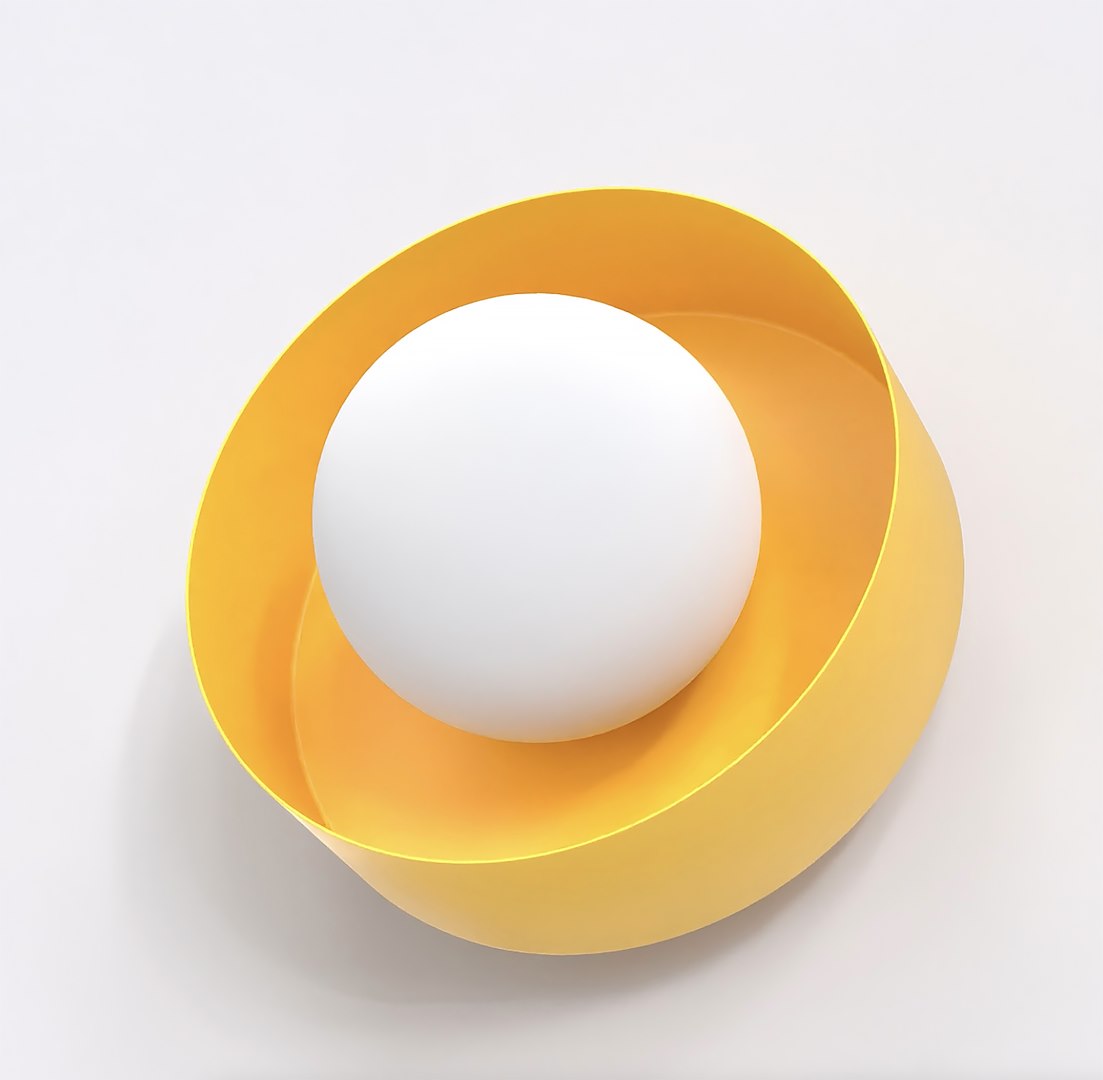 Wandlamp gepoedercoat staal minimalistisch Lulu K1 oranje met witte kap Ø 10 cm, voor hal en slaapkamer