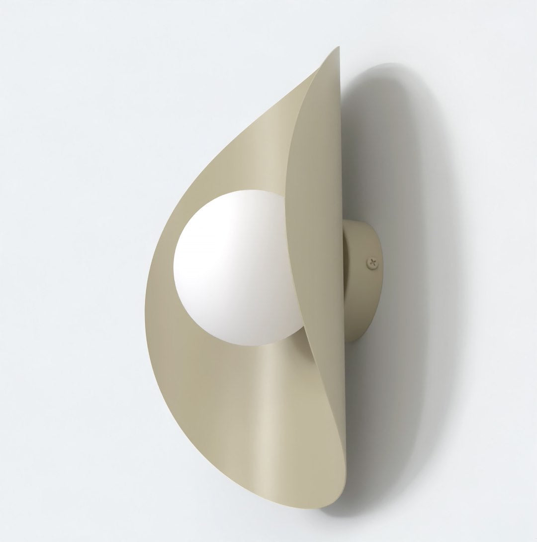 Wandlamp gepoedercoat staal Fiero XL modern mokka met witte kap Ø 10 cm, voor hal, woonkamer en slaapkamer