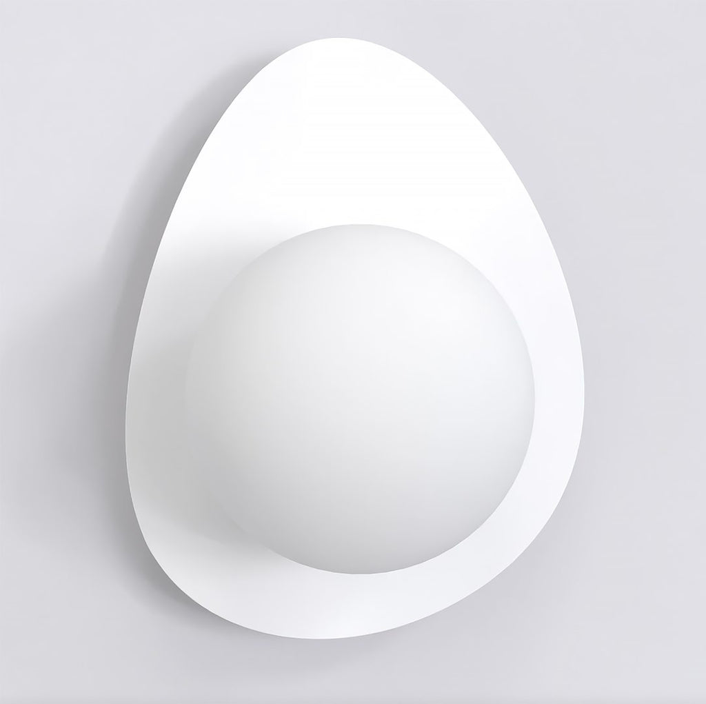 Wandlamp staal modern wit met ronde bol Ø 10 cm, G9 fitting, voor hal en slaapkamer