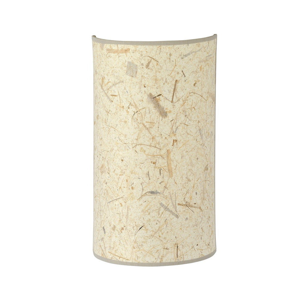 Wandlamp stoffen kap boho Aston, zwart gepoedercoat staal, bruine kap 18 x 32 cm, woonkamer, slaapkamer en hal