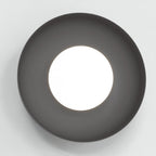 Wandlamp gepoedercoat staal Ozzy K1 minimalistisch zwart met witte bol, 20 x 20 x 13 cm, G9 voor hal en woonkamer