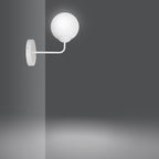 Wandlamp gepoedercoat staal met glas, modern Spijkers K1, wit, kap Ø 15 cm, 1 x E14-fitting