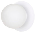 Wandlamp Minerva gepoedercoat staal en melkglas, modern, wit, Ø 15 cm, 1 fitting E14, voor hal, woonkamer of slaapkamer