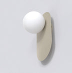 Wandlamp gepoedercoat staal minimalistisch Viva mokka, matte witte bol Ø 10 cm, G9