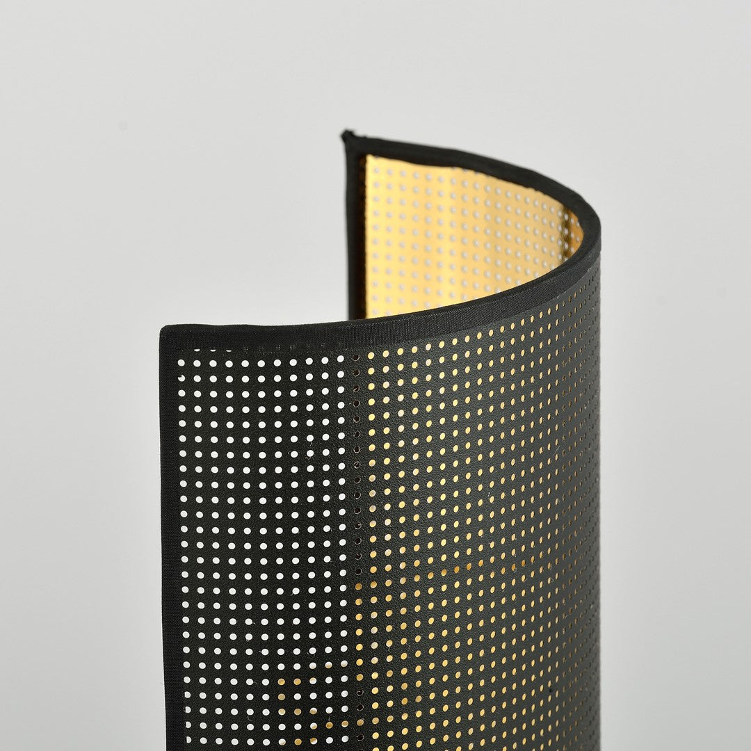 Wandlamp gepoedercoat staal met stoffen kap, industrieel, zwart, 18 x 32 cm, E14, voor hal, slaapkamer en woonkamer