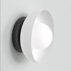 Wandlamp gepoedercoat staal minimalistisch Ozzy wit met zwarte basis, G9 LED max. 8 W – 20 x 20 x 13 cm