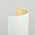 Wandlamp Aston gepoedercoat staal met stoffen kap, industrieel, wit en goud, Ø 18 cm, 1 x E14