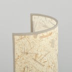 Wandlamp stoffen kap boho Aston, zwart gepoedercoat staal, bruine kap 18 x 32 cm, woonkamer, slaapkamer en hal
