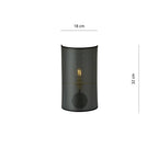 Wandlamp gepoedercoat staal met stoffen kap, industrieel, zwart, 18 x 32 cm, E14, voor hal, slaapkamer en woonkamer