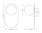 Plafondlamp gepoedercoat staal minimalistisch Viva K1 wit, lampenkap Ø 10 cm, G9-fitting