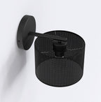 Wandlamp gepoedercoat staal modern Lux zwart met stoffen kap Ø 20 cm, 1 fitting E27