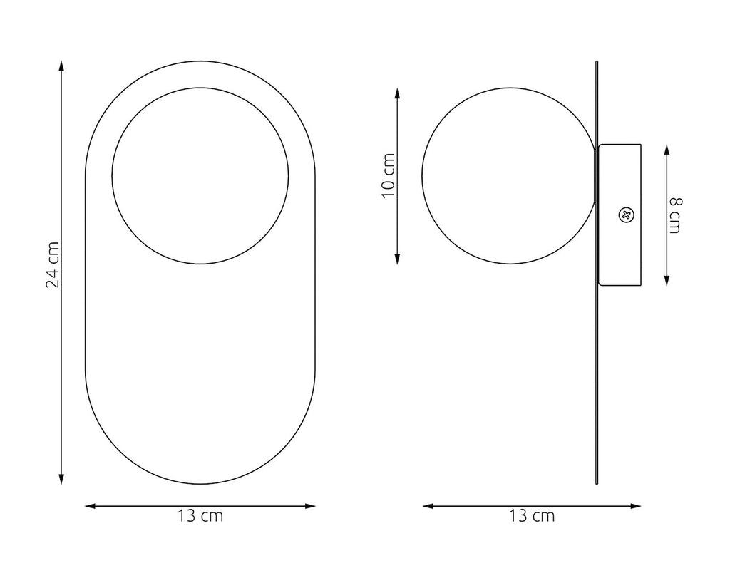 Wandlamp gepoedercoat staal minimalistisch Viva mokka, matte witte bol Ø 10 cm, G9