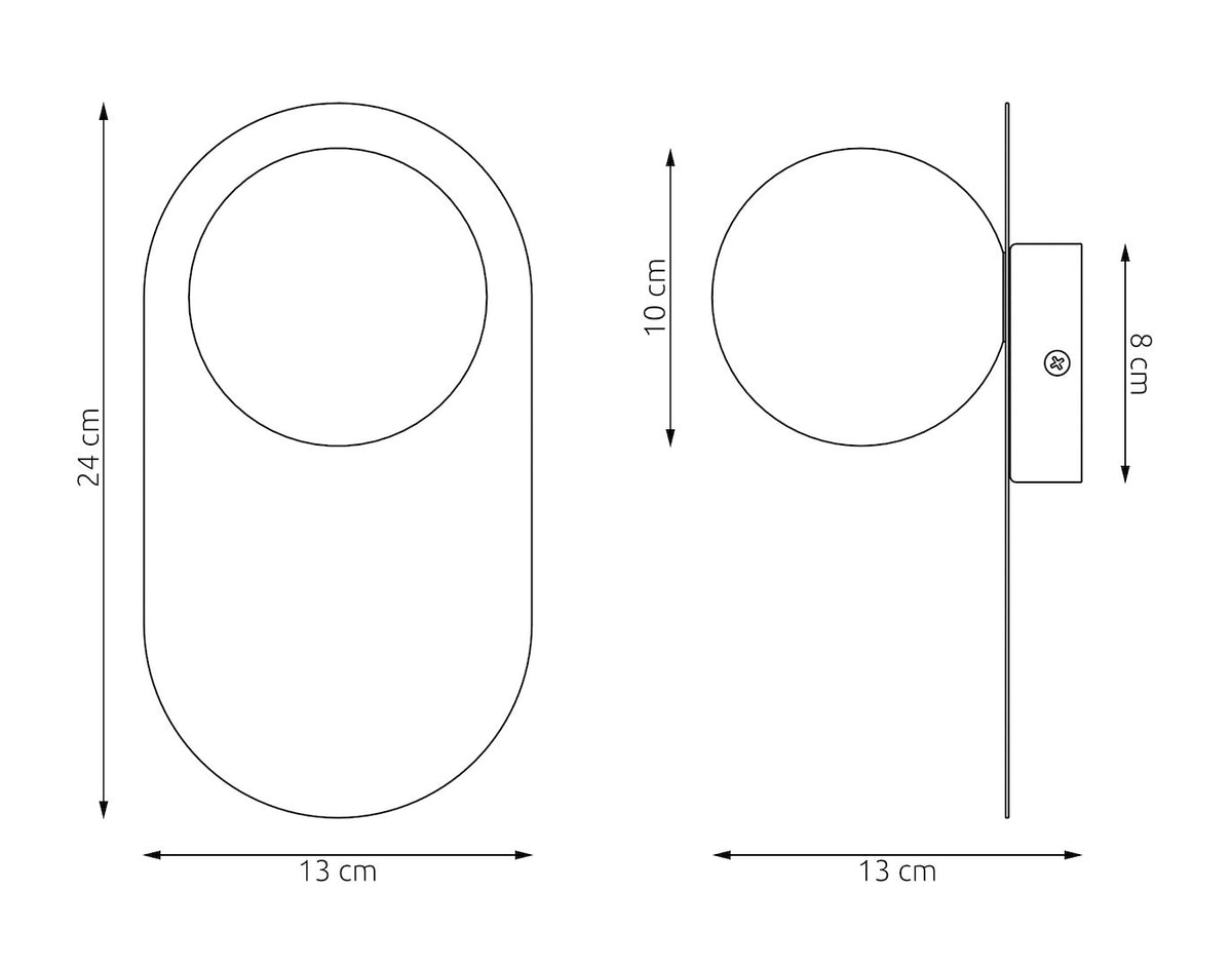 Wandlamp gepoedercoat staal minimalistisch Viva mokka, matte witte bol Ø 10 cm, G9