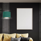 Wandlamp gepoedercoat staal en stof Hilde, groen lampenkap, zwart armatuur, Ø 20 cm, E27 – woonkamer en slaapkamer
