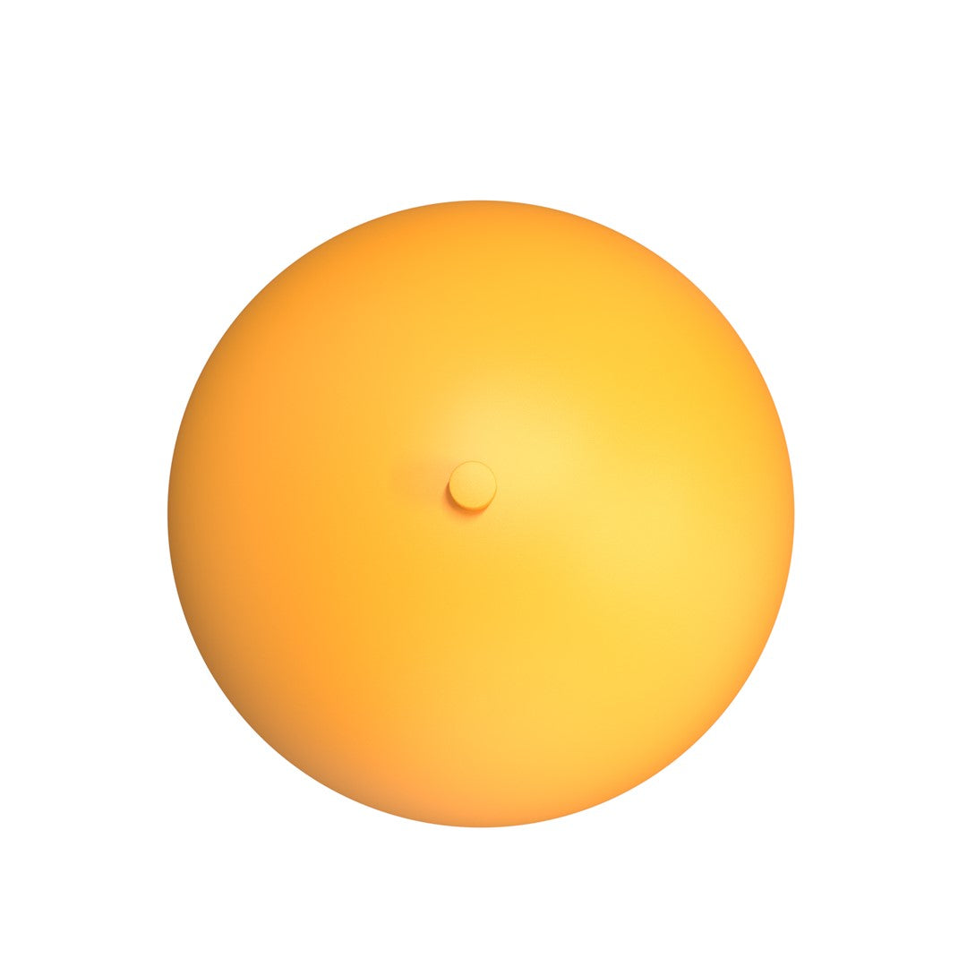 Oranje ronde wandlamp Mush K2 met matte kap en klein knopje in het midden