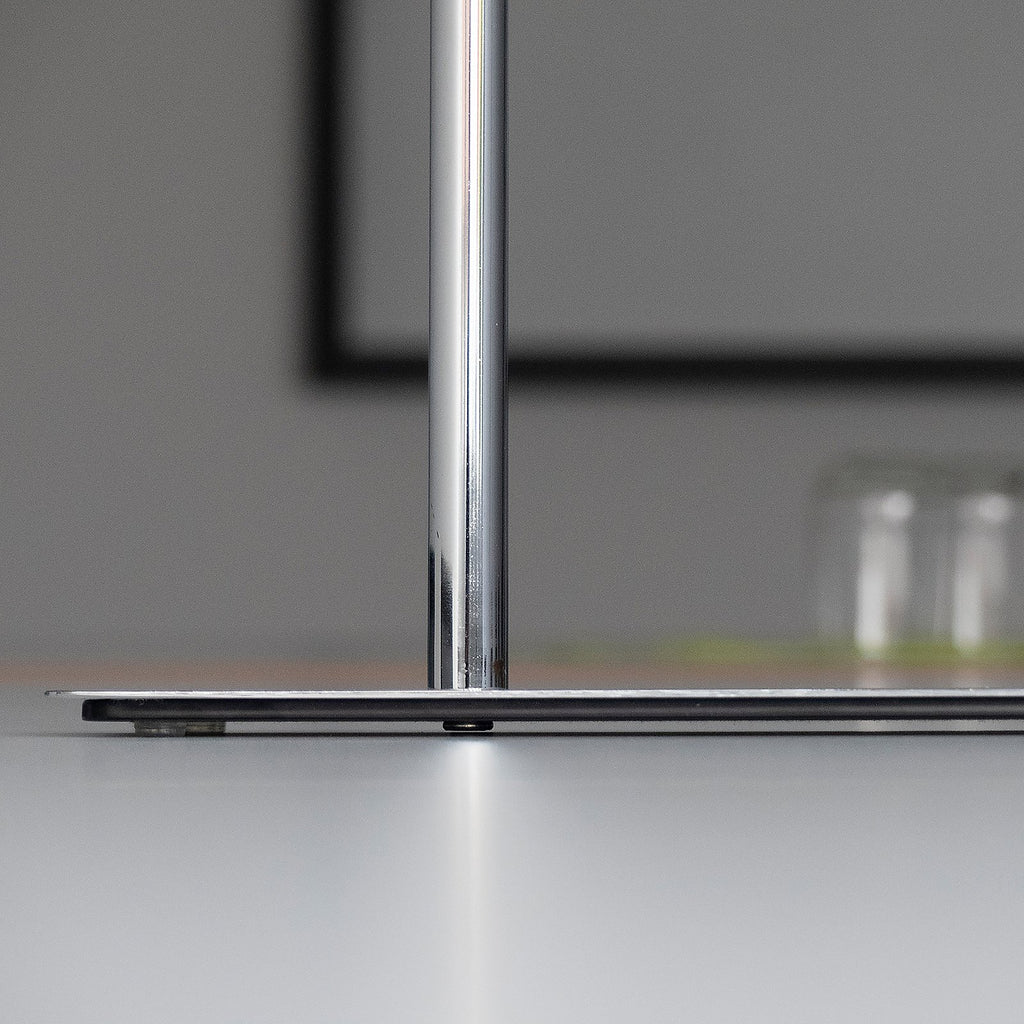 Handdoekrek vloermodel verchroomd metaal Style hoogglans zilver, met twee beugels, 81 cm hoog voor de badkamer