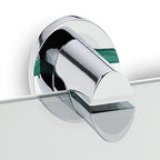 Badkamerplank glas Makira, transparant met chroomkleurige houders, voor de badkamer