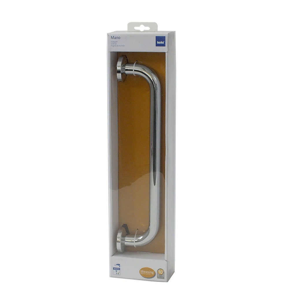 Handgreep massief messing Mano zilverkleurig 41 x 9 x 5,5 cm, badkamer wandmontage