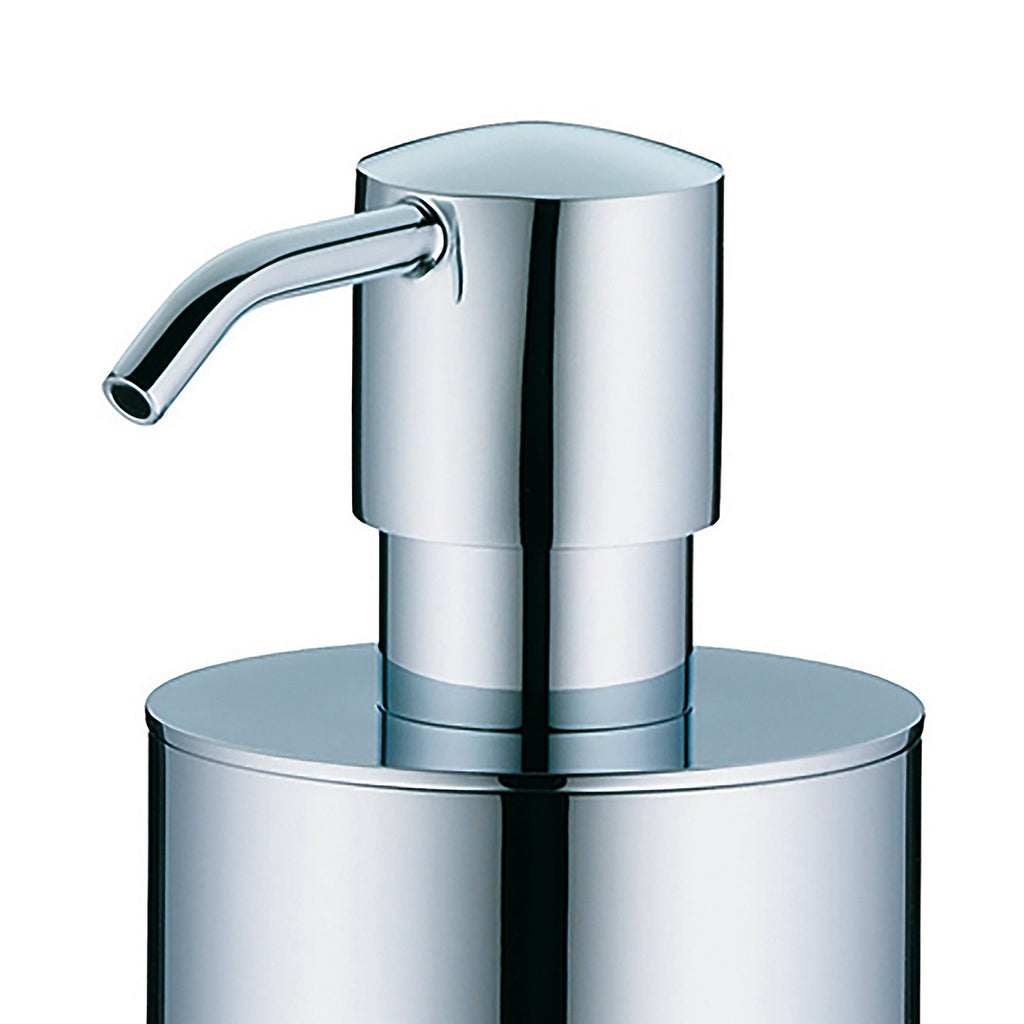 Zeepdispenser messing wandmodel zilverkleurig 400 ml, hoogte 24 cm, voor de badkamer