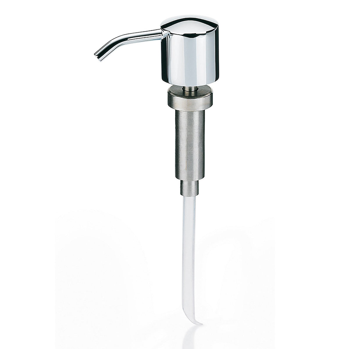 Zeepdispenser messing wandmodel zilverkleurig 400 ml, hoogte 24 cm, voor de badkamer