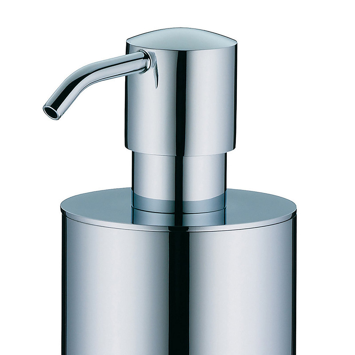 Zeepdispenser massief messing zilverkleurig, 400 ml, hoogte 23,5 cm, met pomp voor badkamer en keuken
