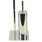 Toiletgarnituur staand verchroomd metaal Style zilver 20 x 20 x 71 cm, toiletborstel en toiletrolhouder