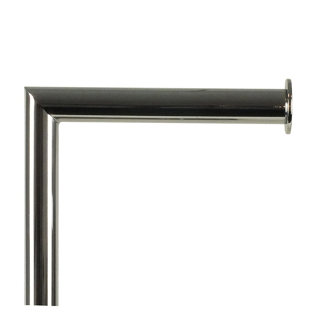 Toiletgarnituur staand verchroomd metaal Style zilver 20 x 20 x 71 cm, toiletborstel en toiletrolhouder