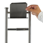 Toiletset staand roestvrijstaal geborsteld zilverkleurig, Swing, Ø 22 cm hoogte 77,5 cm, toiletborstel en rolhouder