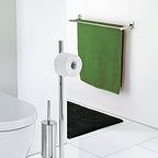Handdoekrek dubbel roestvrij staal Lucido hoogglans zilver, 75,5 x 6 x 12,5 cm, badkamer