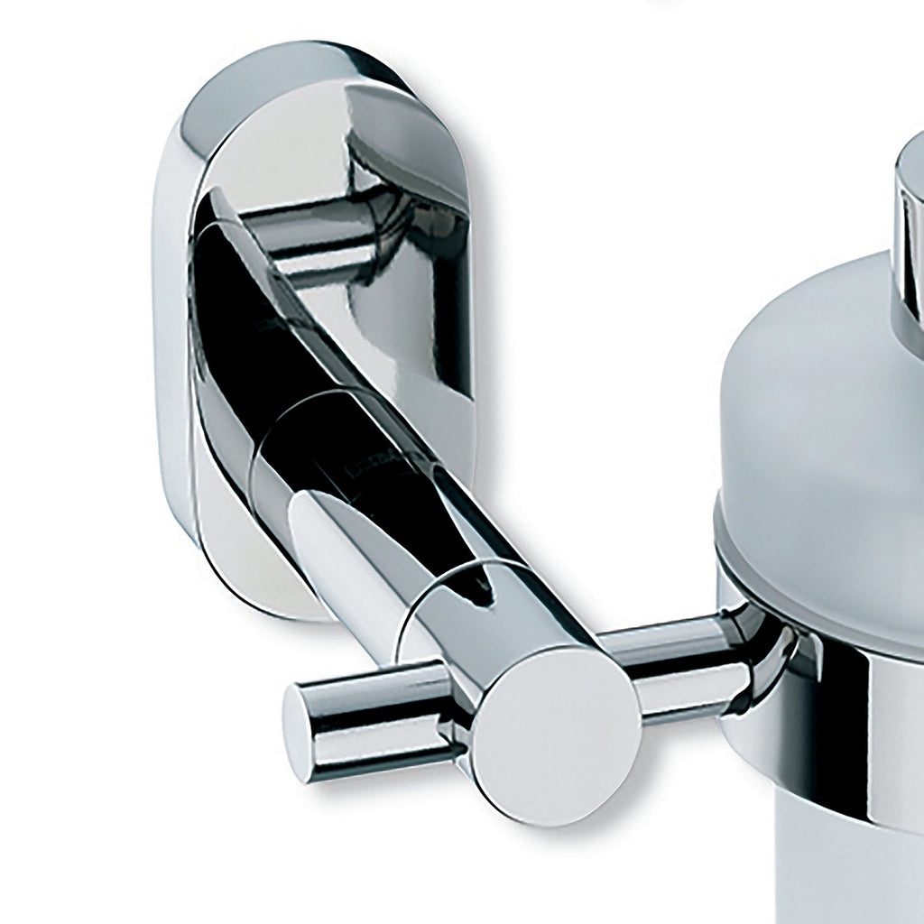 Zeepdispenser wandmodel roestvrij staal en glas Lucido, zilverkleurig, 250 ml, voor badkamer