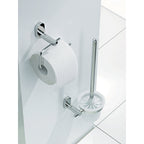 Toiletborstelhouder wandmontage roestvrij staal Lucido, hoogglans zilver, 45 x 15 cm, voor de badkamer