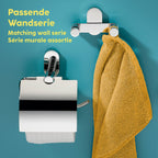 Handdoekhouder staand roestvrij staal Lucido zilver 32 x 18 x 91 cm, met drie armen voor de badkamer